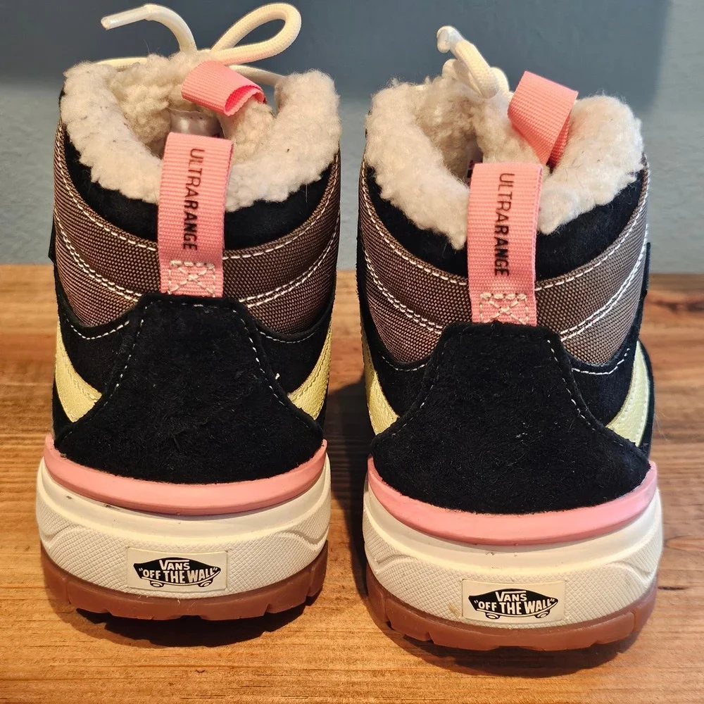 Vans Youth UltraRange EXO Hi MTE-1 Sneaker Boot Black Brown Pink Sherpa Lined 5 - Picture 4 of 10